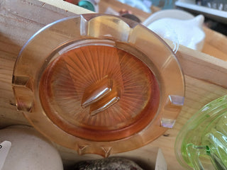 Vintage Carnival glass ashtray, Marigold, RCD