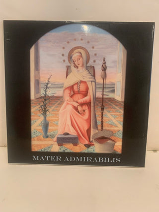 Vtg Virgin Mary 8x8 ceramic tile MTS