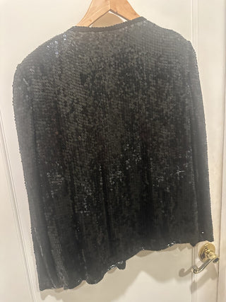Sequin Black Blazer Size Large #63 VV MTS|134718