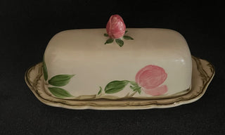 PRICE REDUCTION!  PREVIOUSLY $45 - VINTAGE FRANCISCAN DESERT ROSE BUTTER DISH USA EXCELLENT CONDITION NO CRACKS OR CHIPS (KJS) RJD|73734