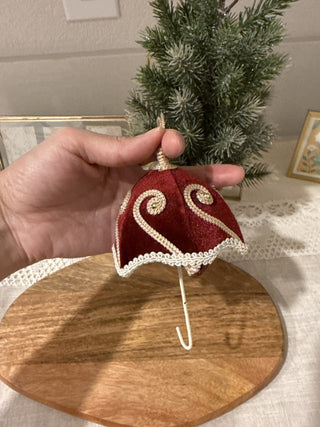 VELVET W/JEWEL BALL ORNAMENT - umbrella