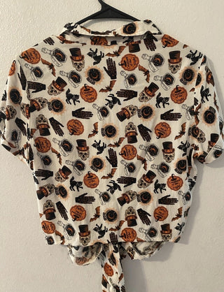 Spirt Halloween Button Up Collar Tie front shirt XL #63 VV MTS|118664
