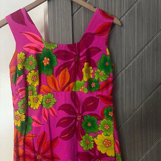 Pomare Tahiti Honololulu Vtg Floral Dress MTS