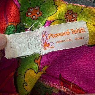 Pomare Tahiti Honololulu Vtg Floral Dress MTS