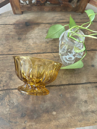 10H Vintage Amber footed bowl MTS|142743