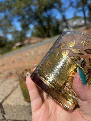 SET OF 6 vintage Culver Starlyte mid-century lowball glasses