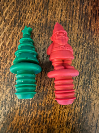 Santa and Christmas Tree Wine Stoppers    MTS|131809