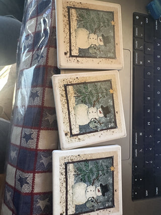 Set ot 3 coasters snowman #62 VV MTS|125535
