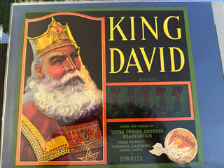 King David Authentic Citrus Farm Crate Label EC045-20 MTS