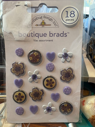 Boutique Brads - lilac floral 18 pieces|122228