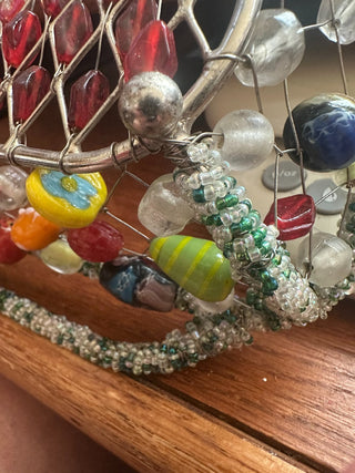 Beaded Metal pyrex dish holder (8"x8"/2 qt dish) 9"x9" RCD