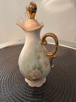 Vintage Pitcher/stopper China Pink Floral MTS|89890