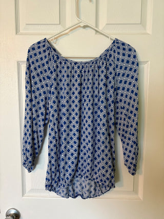 Michael Kors blue/white blouse RSV|86858