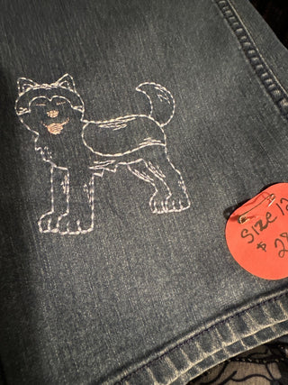 Embroidered jeans  Size 12. #SM