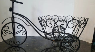 Vintage Black Wrought Iron Bicycle Plantar Indoor Outdoor Decor #63 VV MTS