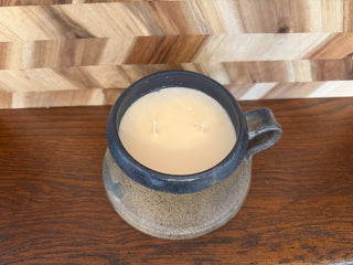 HANDMADE UPCYCLED CANDLE RUSTIC MUG NAVY LIP SCENT ALMOND MACARON|107326