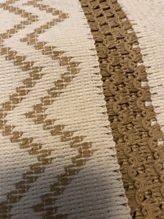 Tan Cream Woven Table Runner 13x72”