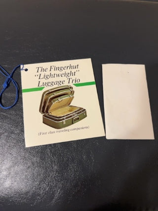 NEW W/KEYS Vintage SET OF 4 Fingerhut Lightweight Luggage Nesting Leather Luggage Set RARE