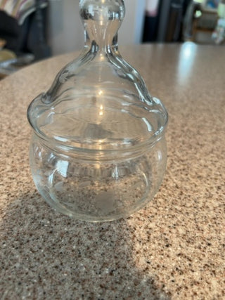 VTG Princess House etched crystal candy dish with lid