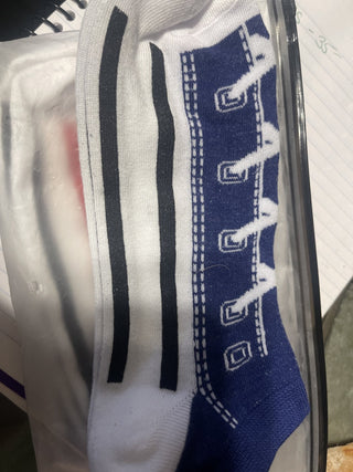 four pairs of fake shoe socks rsv