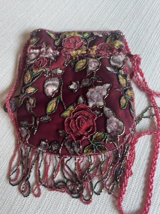 Beaded  draw string evening bag