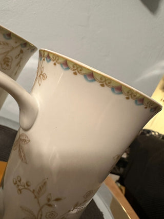 Mug SET 2 Peacock Garden 6.5" TALL MTS