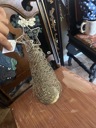 Tall Silver Wire Christmas tree Glitter #47 VV MTS|96261