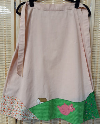 70s storybook wrap skirt S/M, MTS
