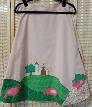 70s storybook wrap skirt S/M, MTS
