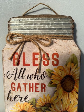 Wall Art Mason Jar Bless All MTS|115253