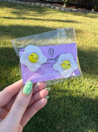 Fried Egg Hair Clippies|84468