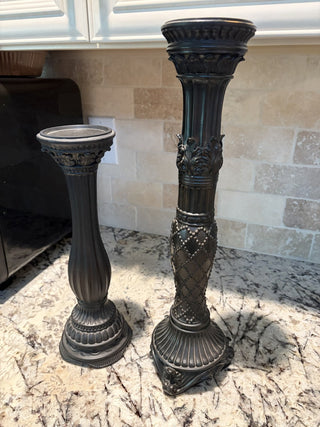 Fitz and Floyd Regency Pillar Candle Holder Set (2) RCD