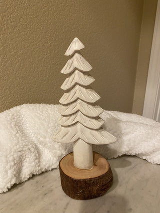 Handcrafted rustic wood white Xmas tree RCD