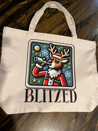 "Blitzed" Large Zippered Canvas Bag or Tote RSV|119103