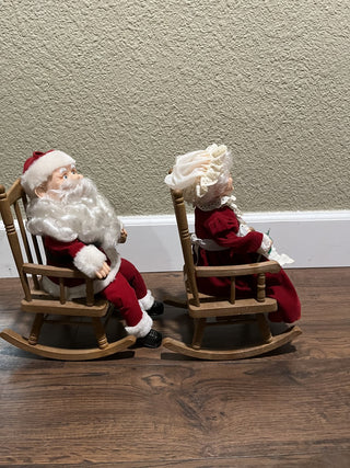Vintage Santa and Mrs Claus Battery Operated Rocking Chairs RCD|126415