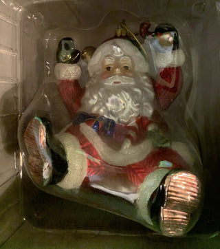Fitz and Floyd 6 3/4 Sugarplum Santa Ornament Christmas Santa Blown Glass #62 VV MTS|131265