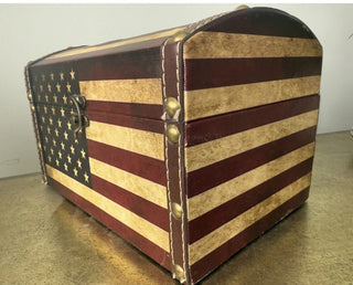American Flag Design Trunk Nested Dome Wooden chest 8 X 4.5 #62 VV MTS|81366