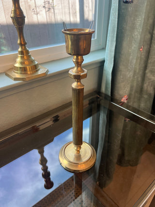 12” brass candle stick|60200