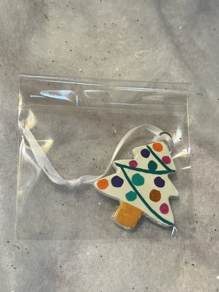 Handcrafted Clay white Christmas Tree Ornament | Gift Tag RSV|129712