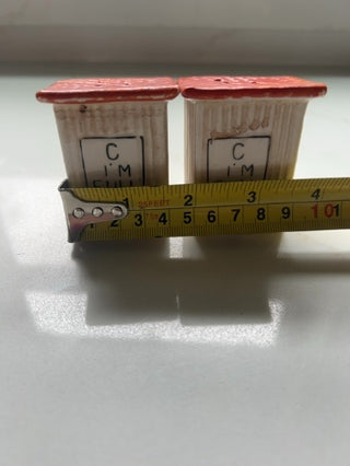 Vintage Outhouse C I'm Full OF S and P Salt & Pepper Shakers Victoria Ceramics