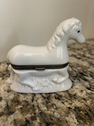 Vintage Porcelain Pony Trinket Box  MTS|75420
