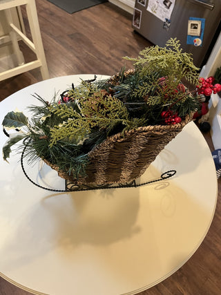 Decorative Christmas Floral Sleigh RCD|132855