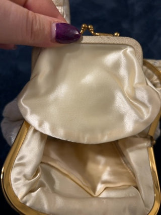 Vintage Mel-Ton White Brocade Wedding Purse