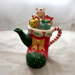 Christmas Boot Stocking Teapot