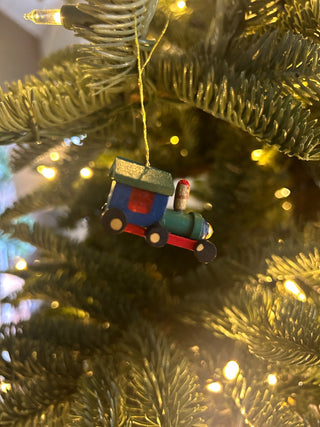 Mini Wood Train Ornament    MTS|131728