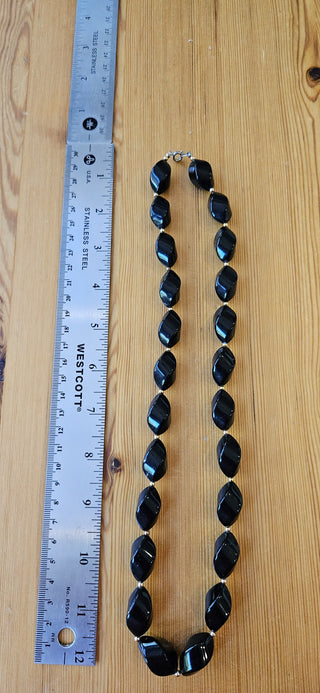 Black & Gold Necklace, 12" drop, RSV|102922