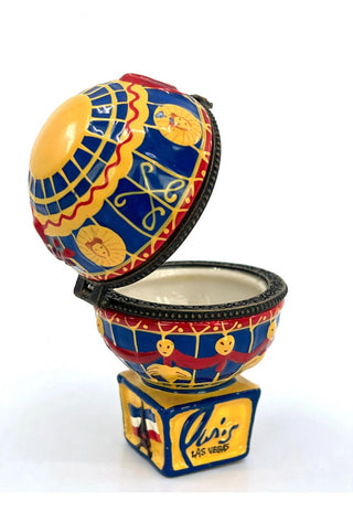 Trinket Box Paris Las Vegas Hot Air Ballon Souvenir Flag Eiffel Tower 3.5" #62 VV MTS|72978