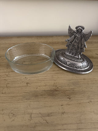 AJ - Vintage Pewter Angel Dish MTS|127091