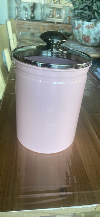 103-Lot of 3 enamel, pink food containers|63342