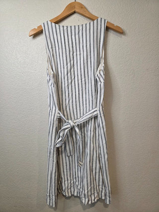 A New Day linen blend button down dress with tie back RSV
